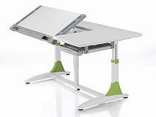 Парта трансформер для детей Comf-pro King Desk (Цвет столешницы:Белый, Цвет ножек стола:Зеленый)