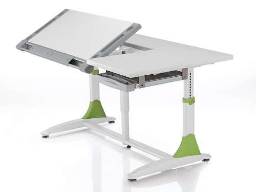Парта трансформер для детей Comf-pro King Desk (Цвет столешницы:Белый, Цвет ножек стола:Зеленый) фото 2