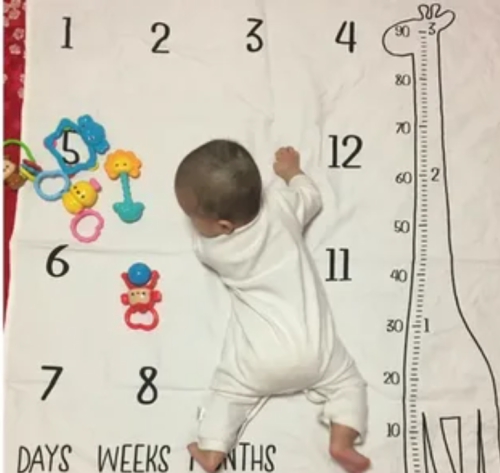 (Жираф) Фон для фотосъемки младенцев, детский игровой коврик с календарем, одеяла для заднего фона фото 3