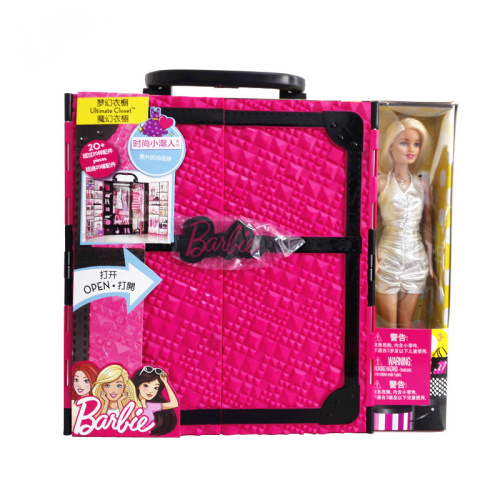 X4833 Игровой набор кукла Barbie и розовый гардероб шкаф с одеждой и аксессуарами фото 5