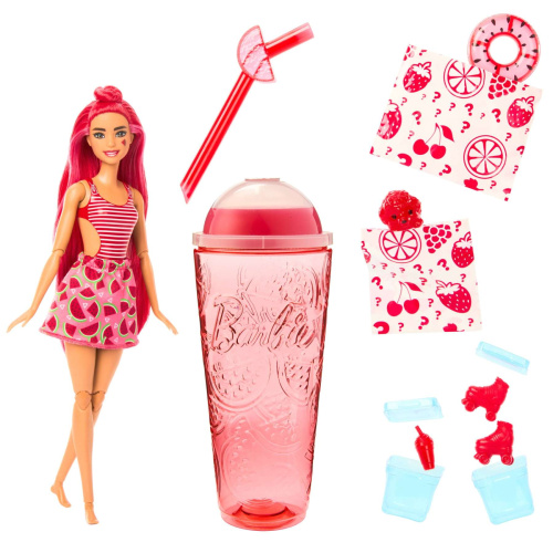 (красный) Кукла Барби Pop Reveal Frutas 8 Сюрпризов Фрукты (Лимонад) HNW40_3 Barbie фото 2