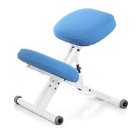 Smartstool  Металлический коленный стул KM01 White с чехлом голубой